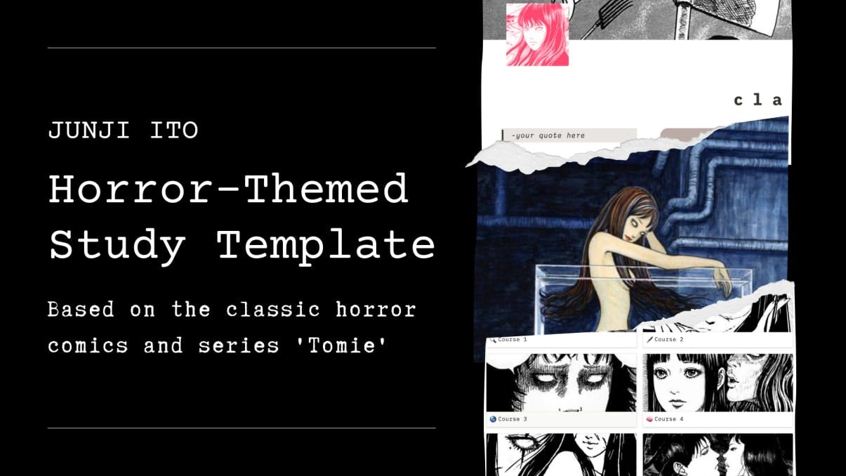 Junji Ito Horror-Theme Notion Template For Study | Prototion