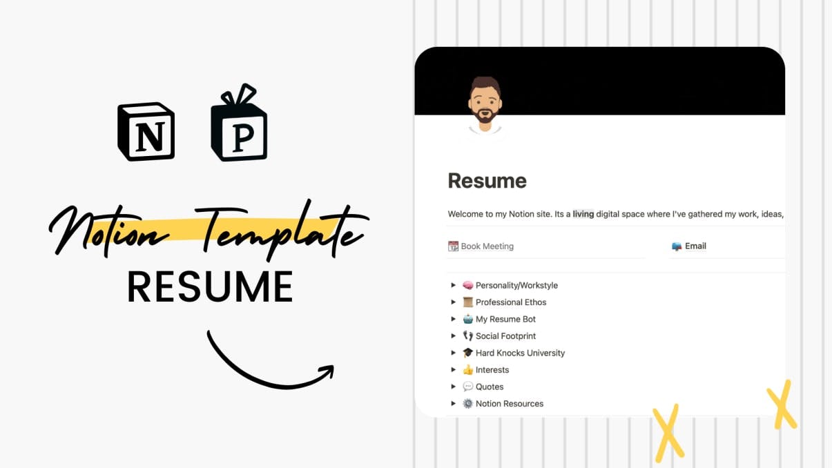 A Cool & Interactive Resume Template | Built Using Notion