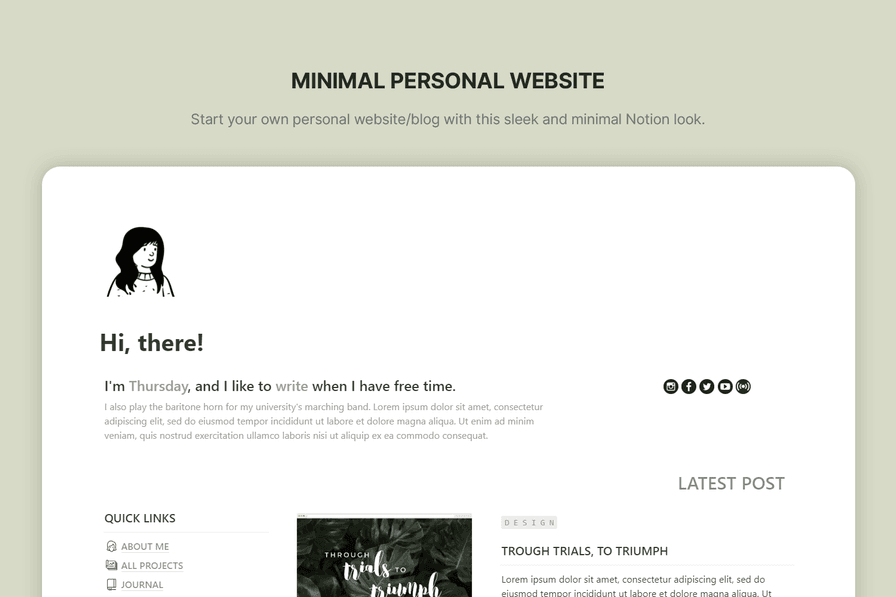 Minimal Personal Website