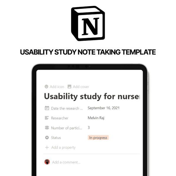 Usability Study Note Taking Template