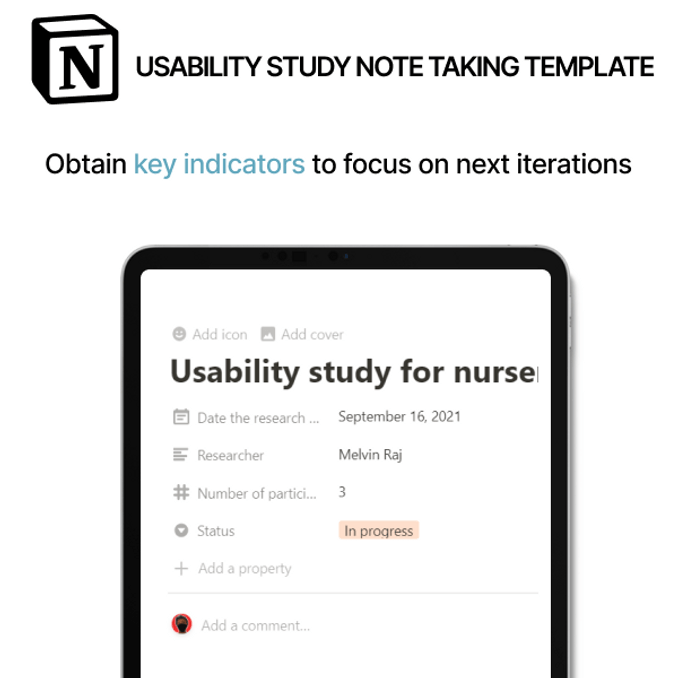 Note-taking system for Tracking Usability Study - UX Design