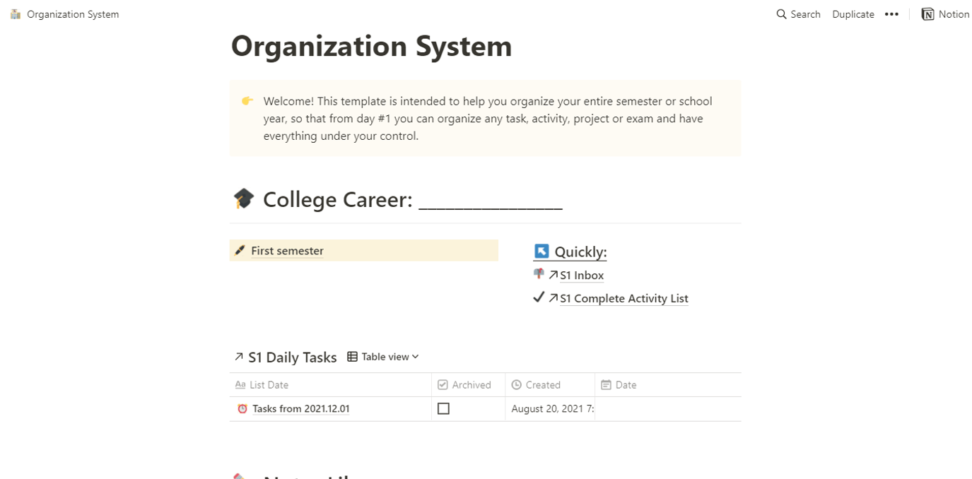 Ultimate Study Organization System | Free Notion Template