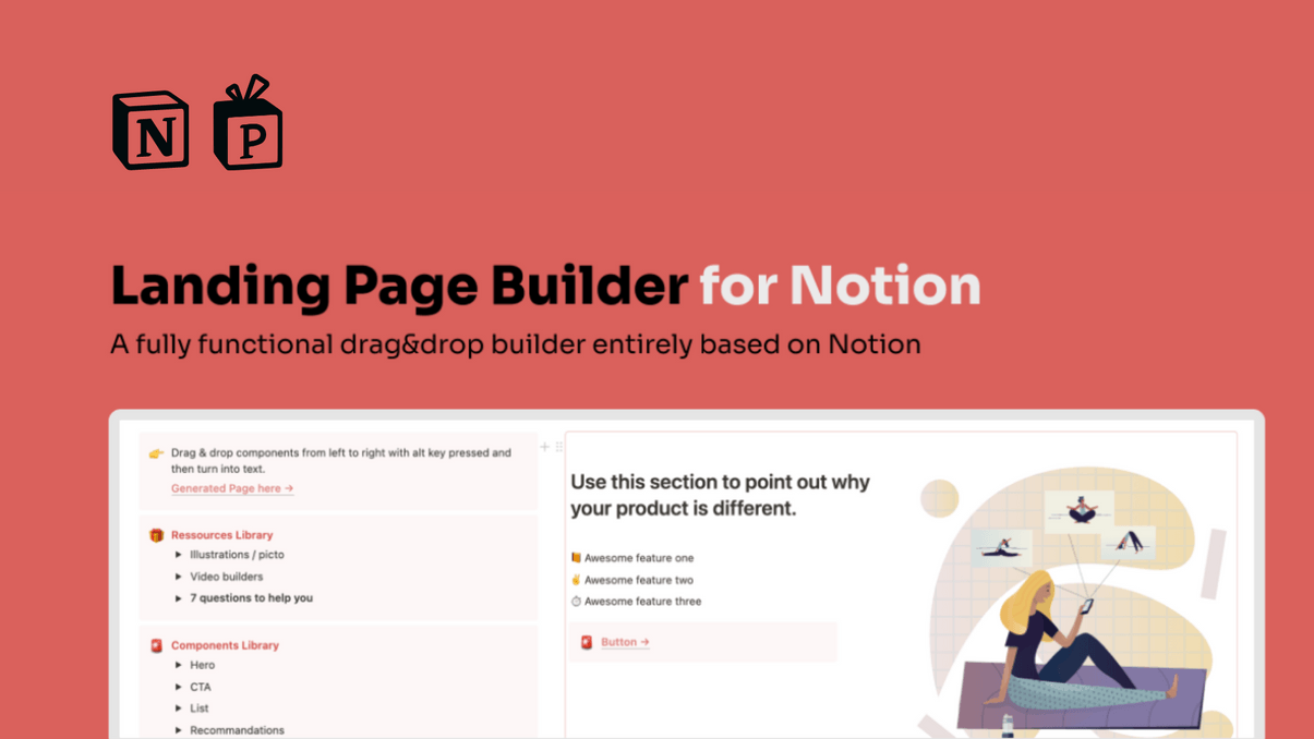 Landing Page Builder | Prototion | Buy Notion Template