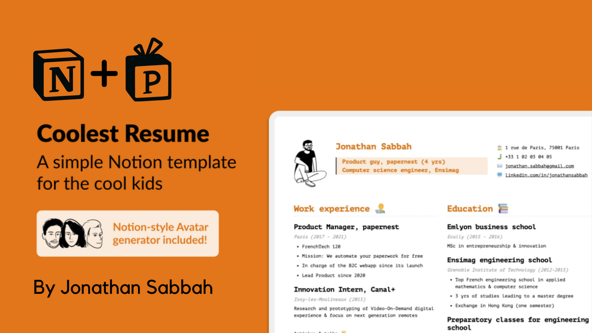 Coolest Resume | CV Notion Template | Get It From Prototion