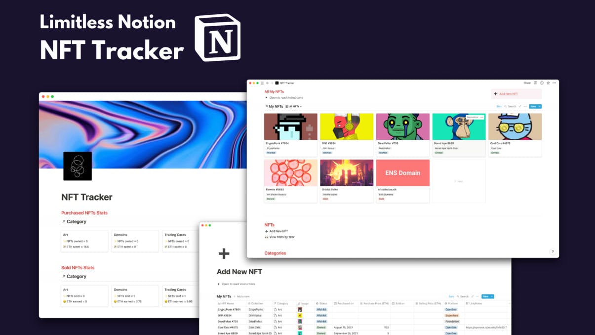 NFT Tracker | Buy Notion Template | Prototion 