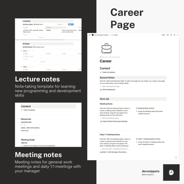 The Developer Dashboard Career Page