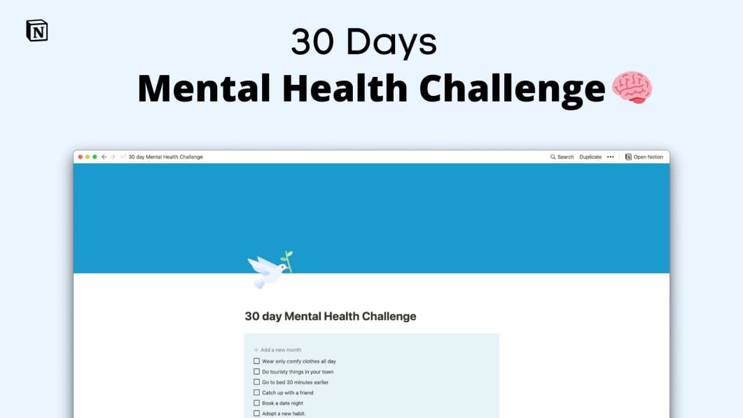 30 day Mental Health Challenge