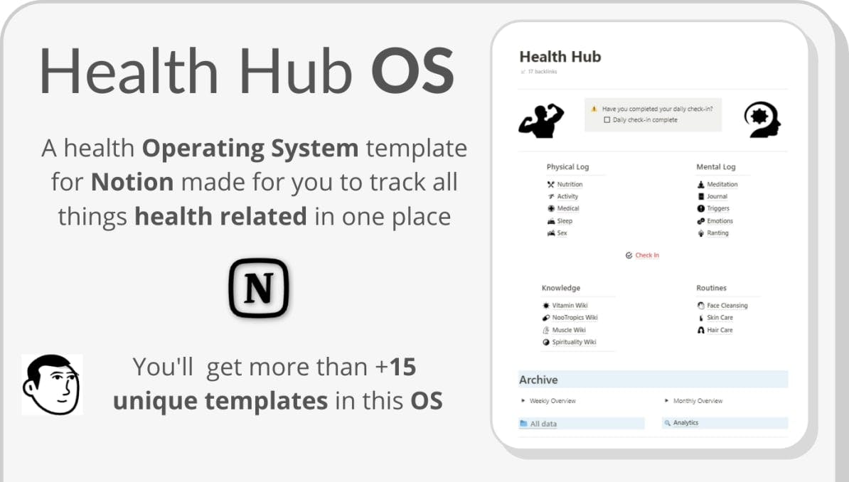 Health Hub OS | Prototion | Buy Notion Template
