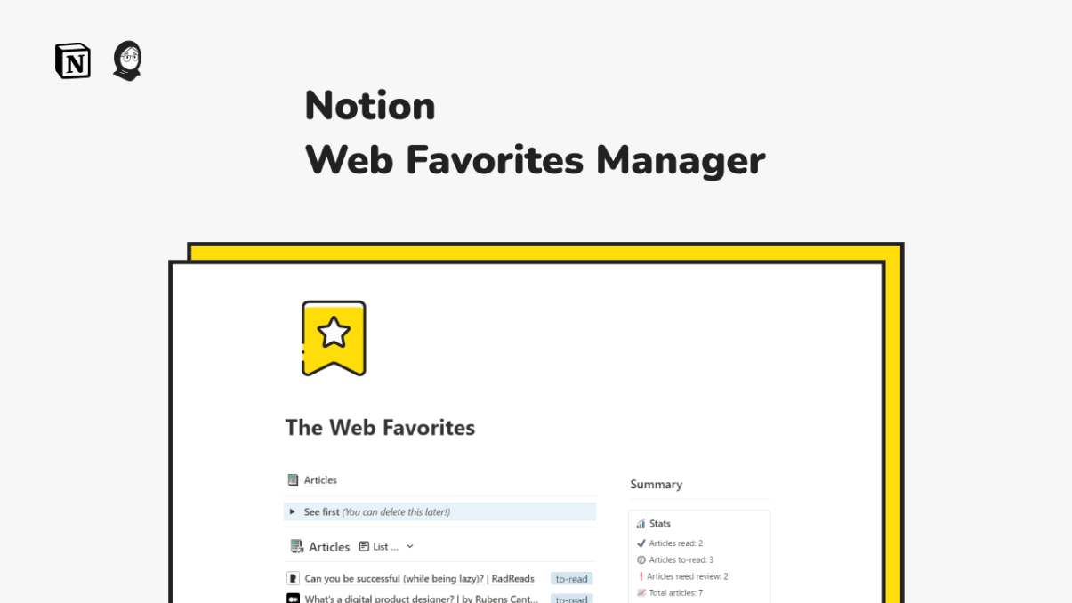 Notion Web Favorites Manager | Prototion | Notion Template
