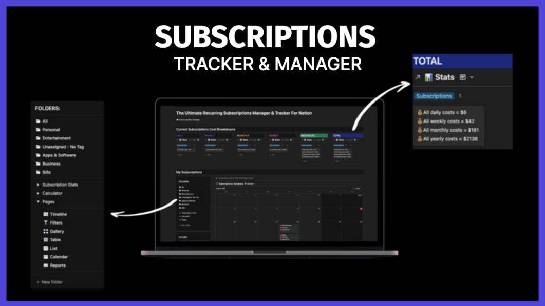 Best Recurring Subscriptions Tracker and Manager For Notion