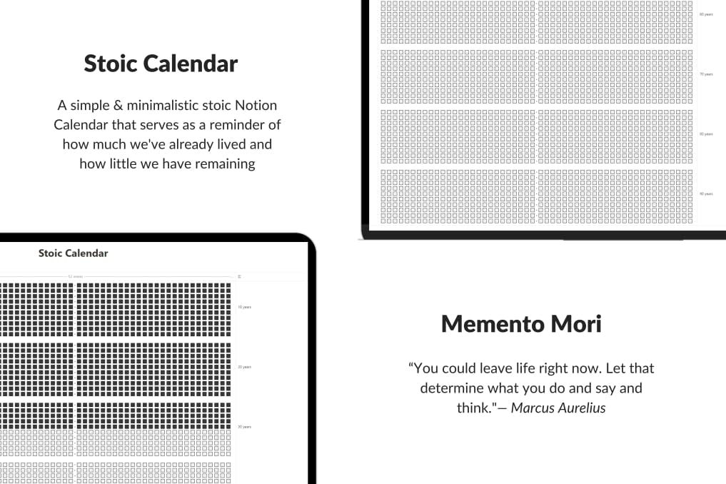 Memento Mori Stoic Calendar | Prototion | Buy Noton Template