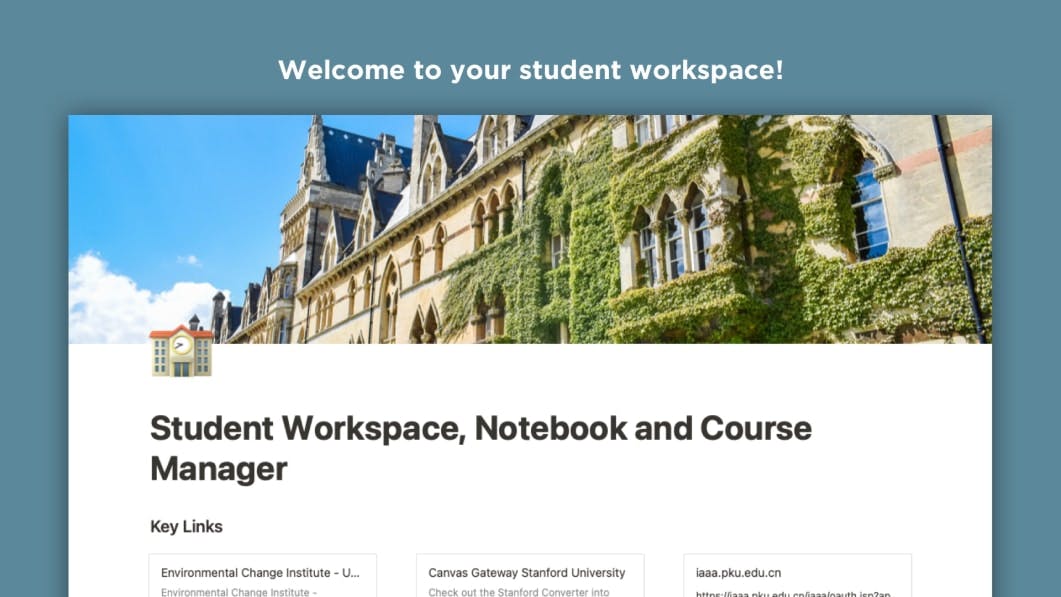 Student Workspace, Notebook and Course Manager 