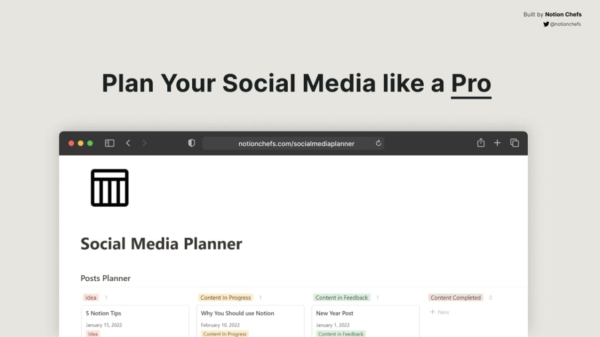 Social Media Planner | Prototion | Buy Notion Template