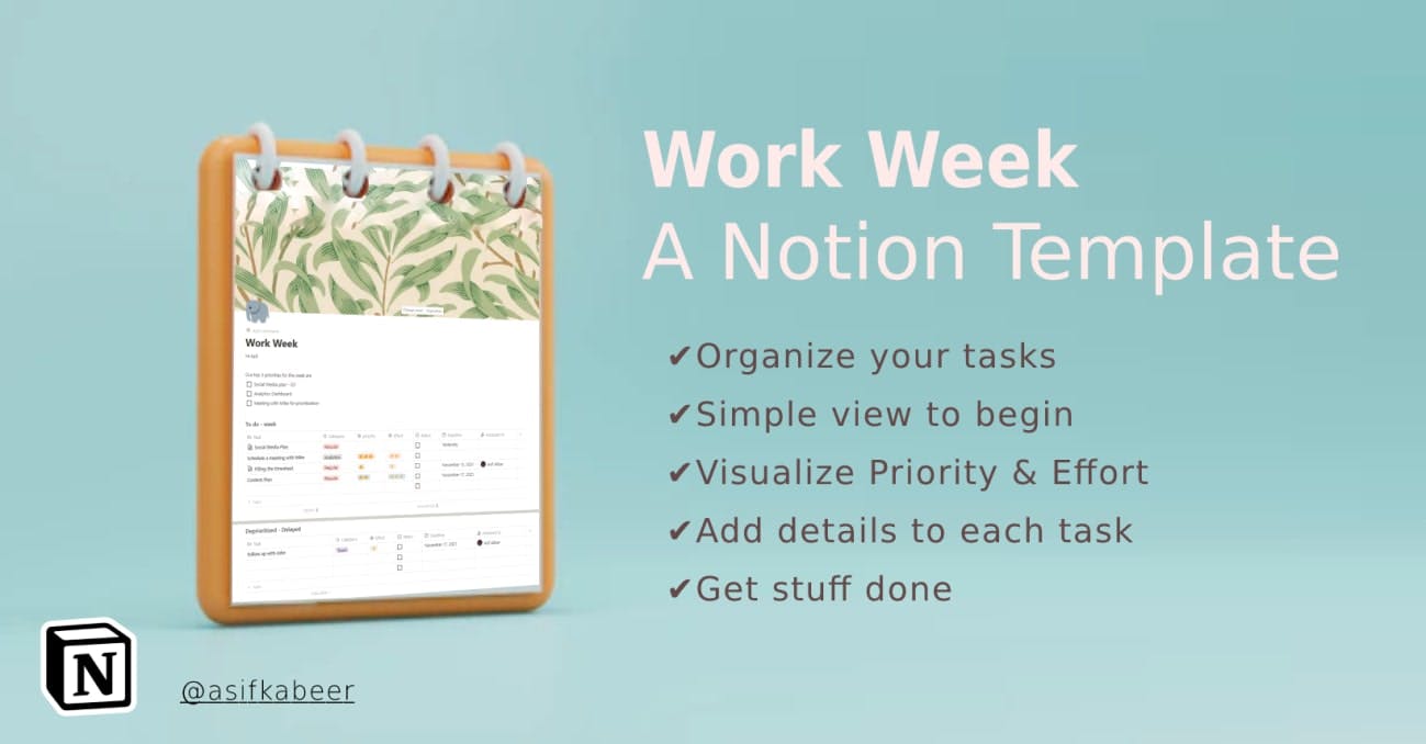 Work Week - To do Lists for work