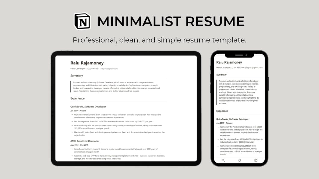 Minimalist Resume Template