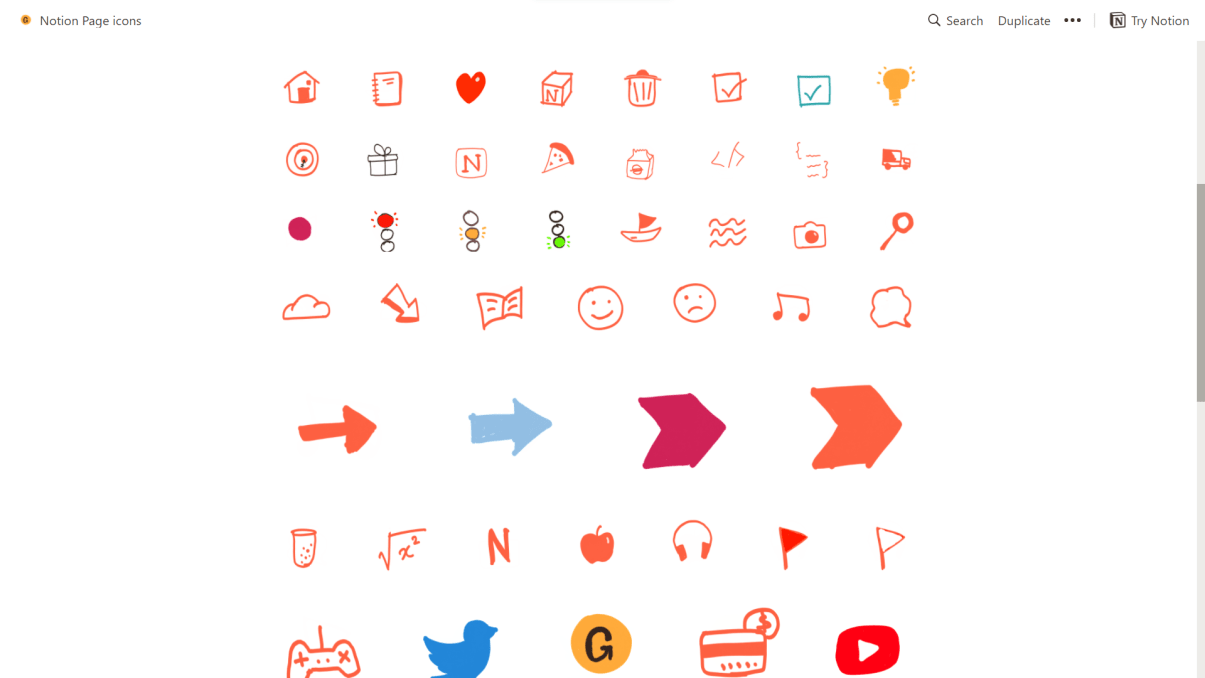 Hand Drawn Icons for Notion | Prototion 