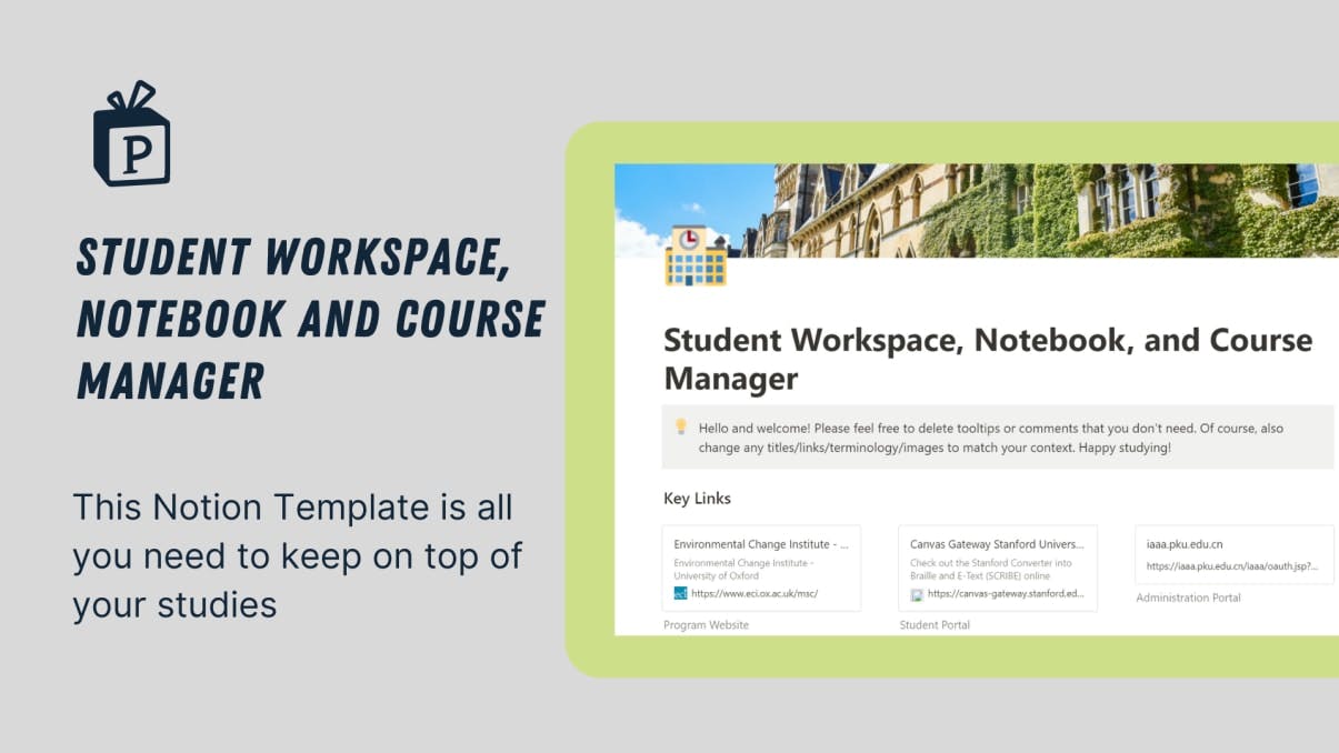 Student Workspace | Prototion | Buy Notion Template