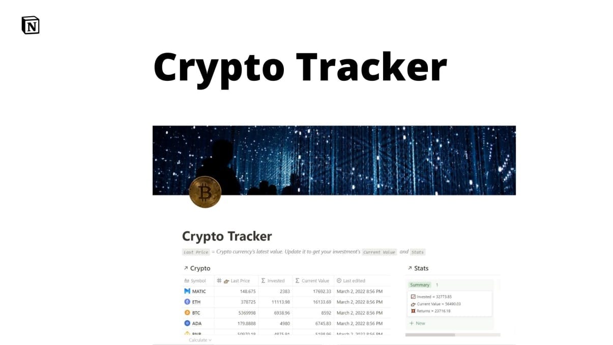 Crypto Tracker | Prototion | Buy Notion Template