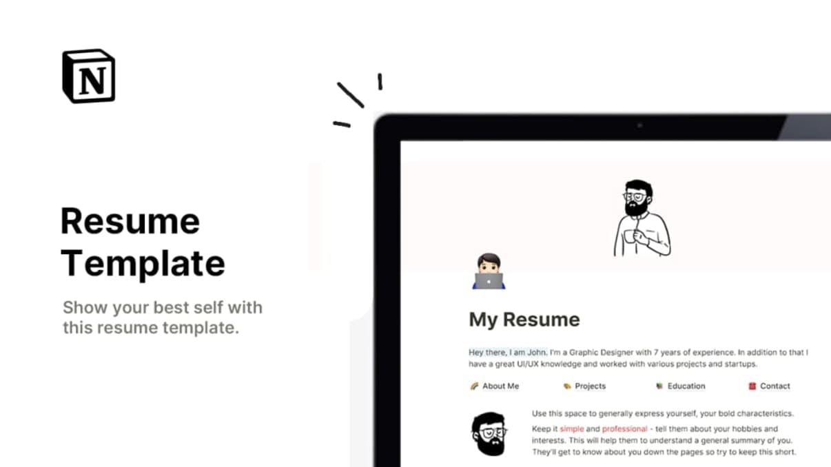 Notion Resume Template | Prototion | Get Notion Template
