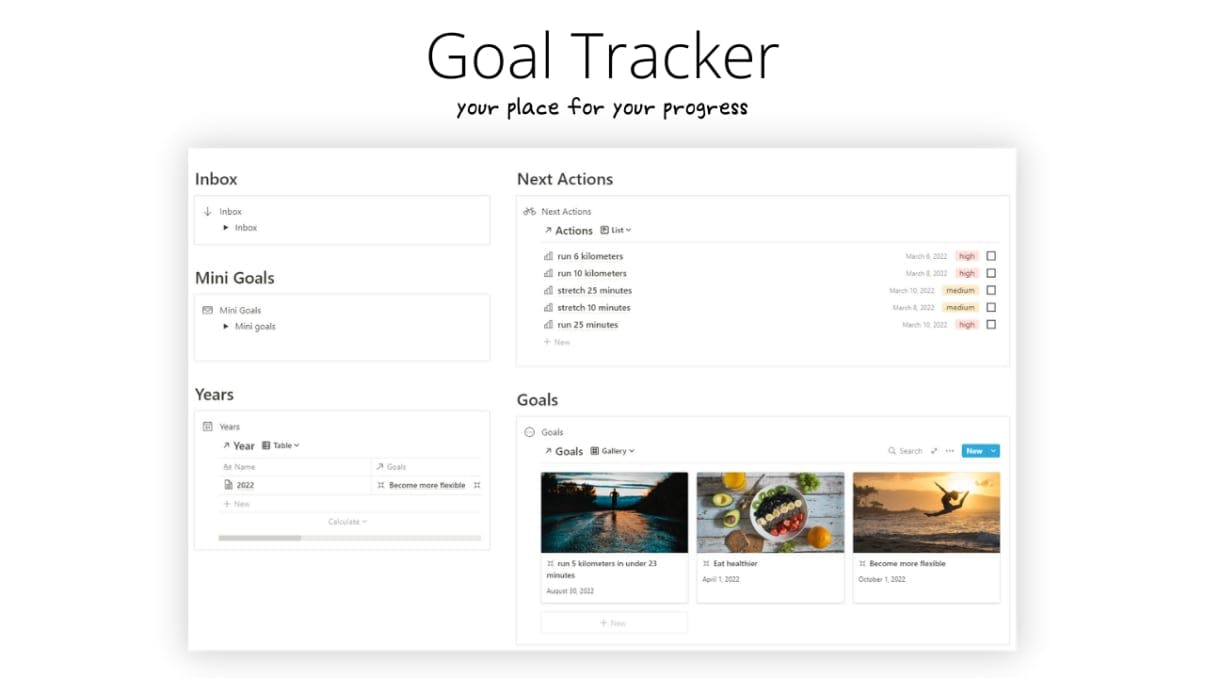 Goal Tracker | Prototion | Get Notion Template