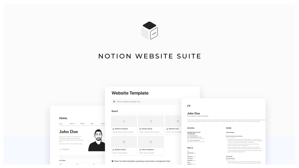 Notion website suite | Prototion | Buy Notion Template