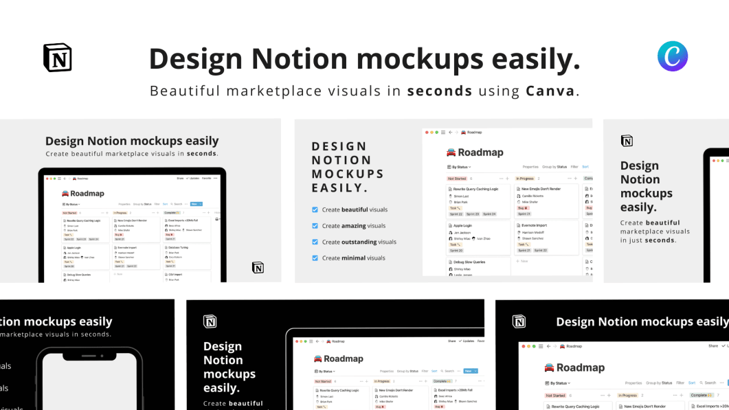 Canva Templates for Notion Mockups
