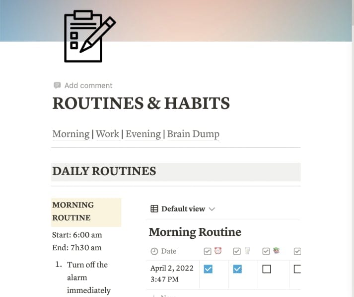 Habits & Routines