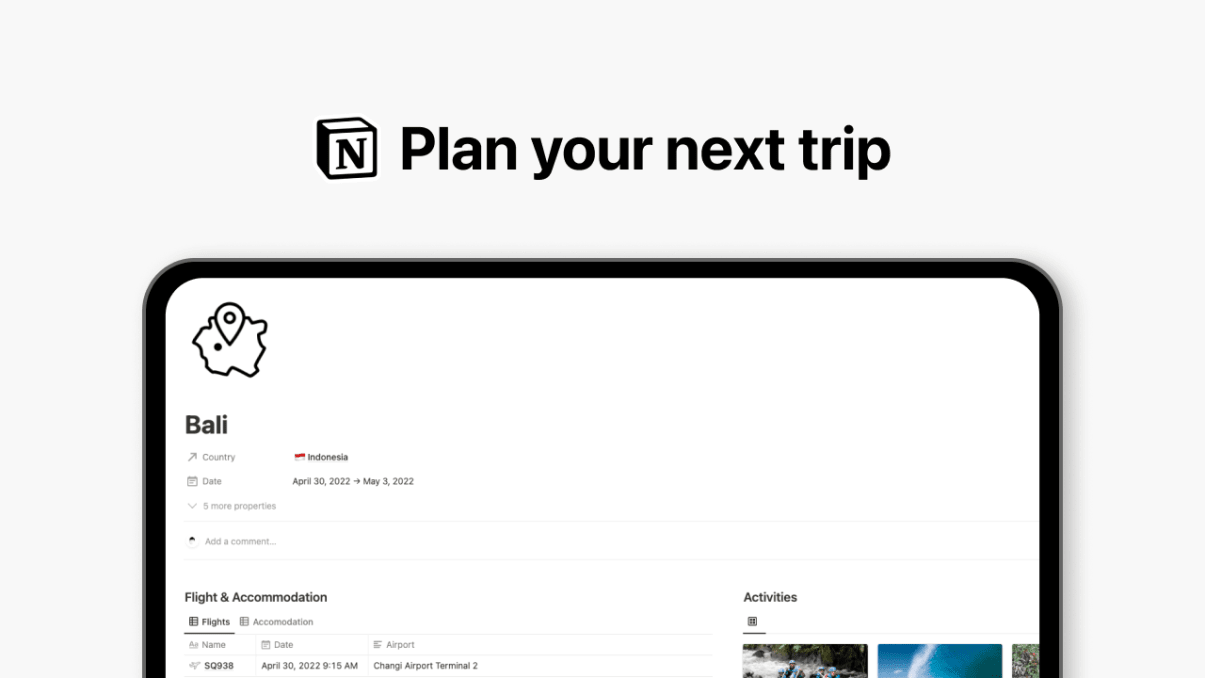Notion Travel Planner | Prototion | Buy Notion Template