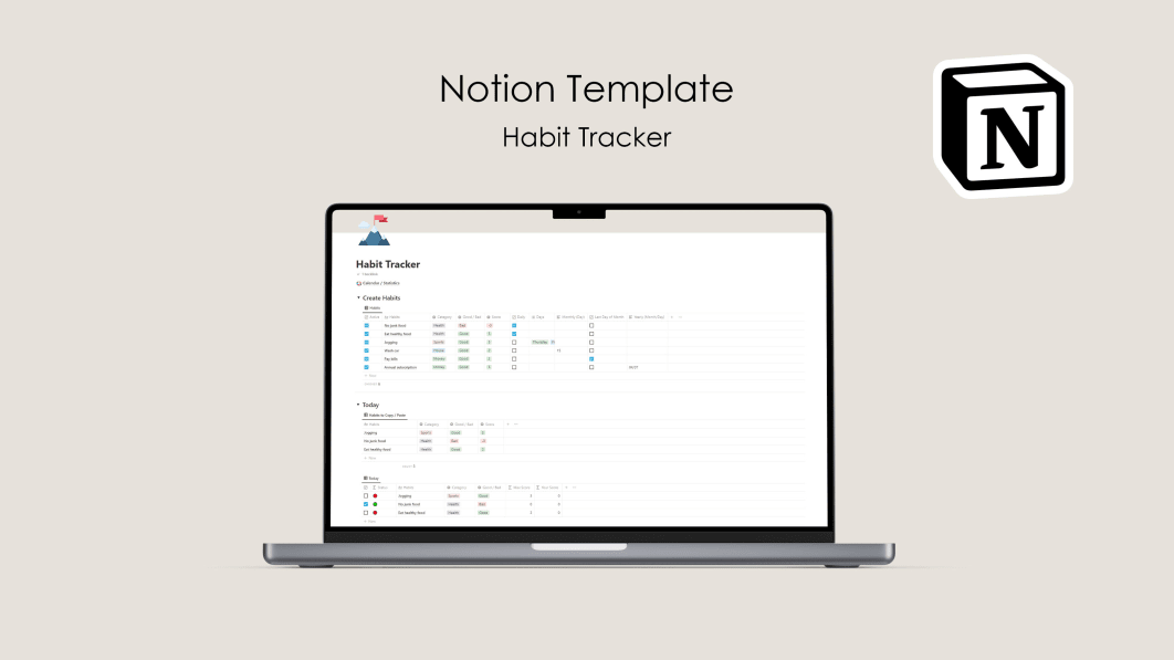 Notion Template - Habit Tracker