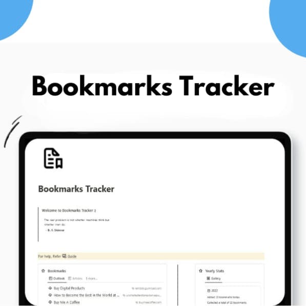 Minimal Bookmarks Tracker