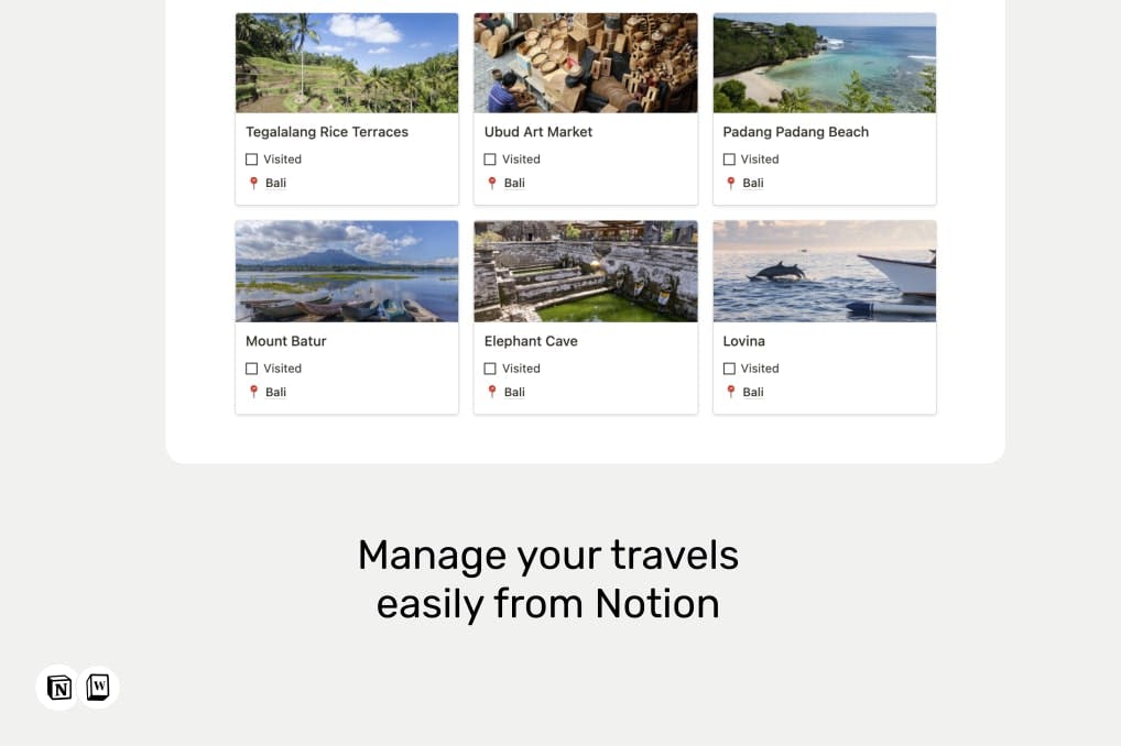 Notion Travel Manager | Prototion | Buy Notion Template