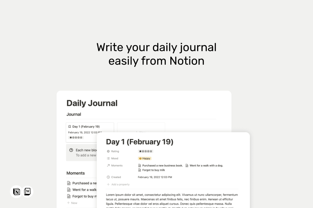 Notion Daily Journal | Prototion | Buy Notion Template