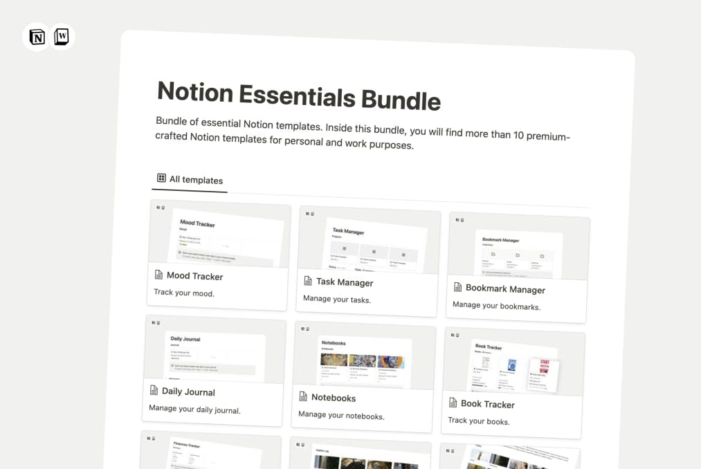 Notion Essential Bundle | Prototion | Buy Notion Tempate