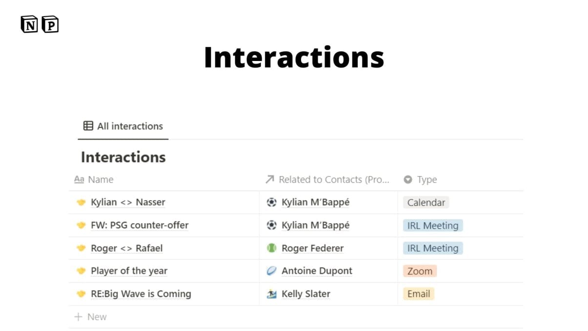Database of Contacts | Prototion | Get Notion Template
