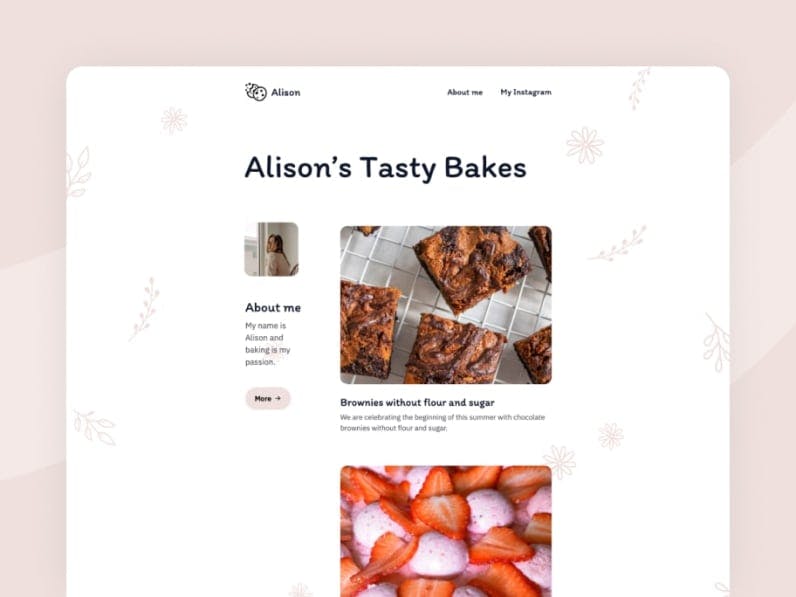 Website Template for Cooking Blog