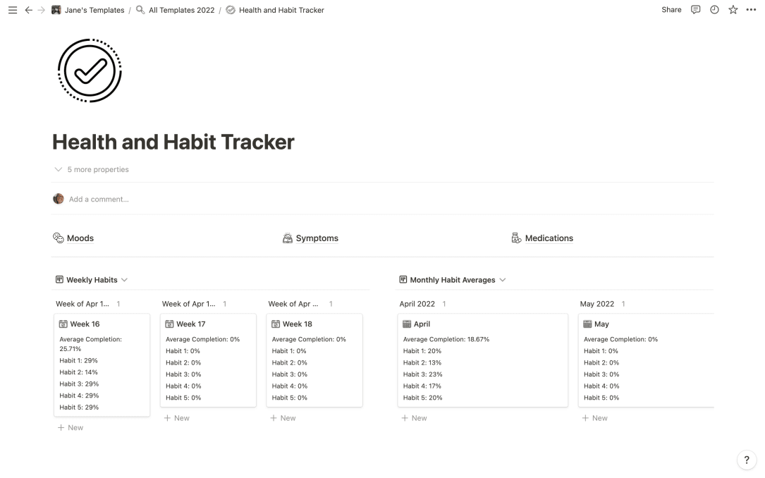 Health + Habit Tracker | Prototion | Get Notion Template
