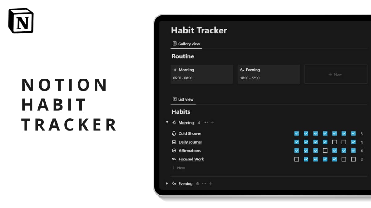 Minimalist Habit Tracker | Prototion | Buy Notion Template