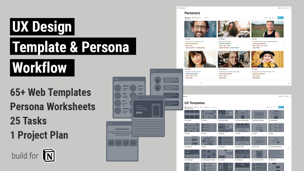 UX Webdesign Kit - Templates, Personas & Planner