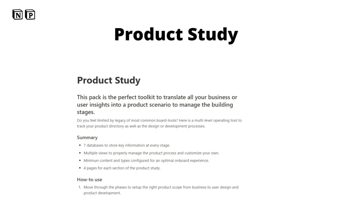 Product Study | Prototion | Buy Notion Template