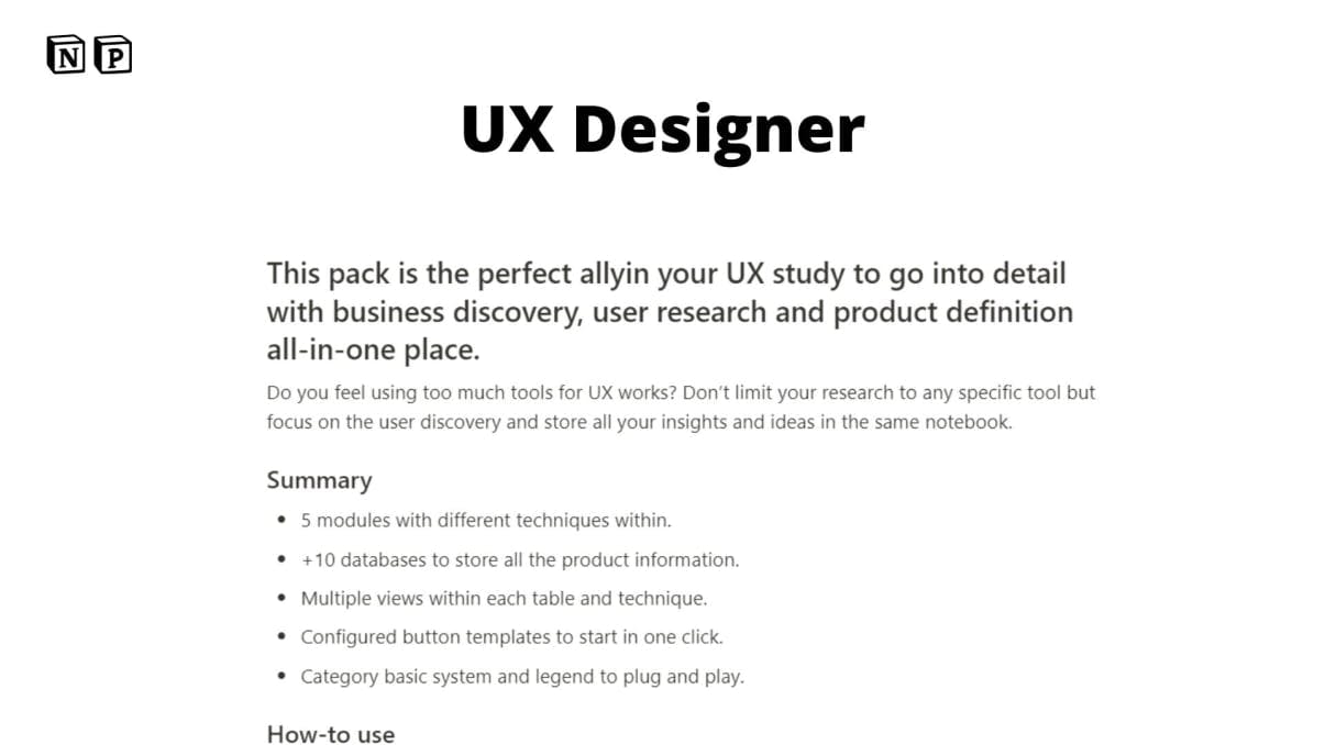 UX Designer | Prototion | Buy Notion Template
