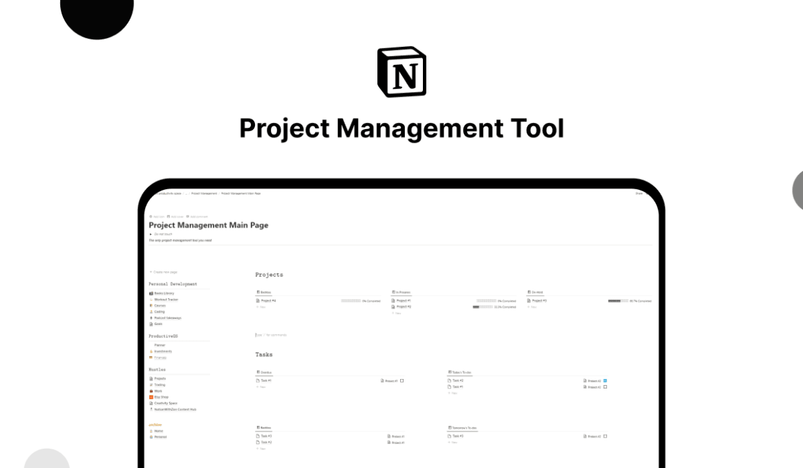 Project Management Tool | Prototion | Buy Notion Template