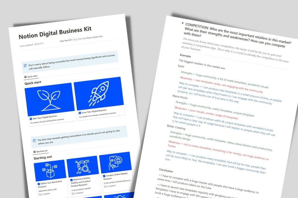 Notion Digital Business Kit |  Prototion | Notion Template