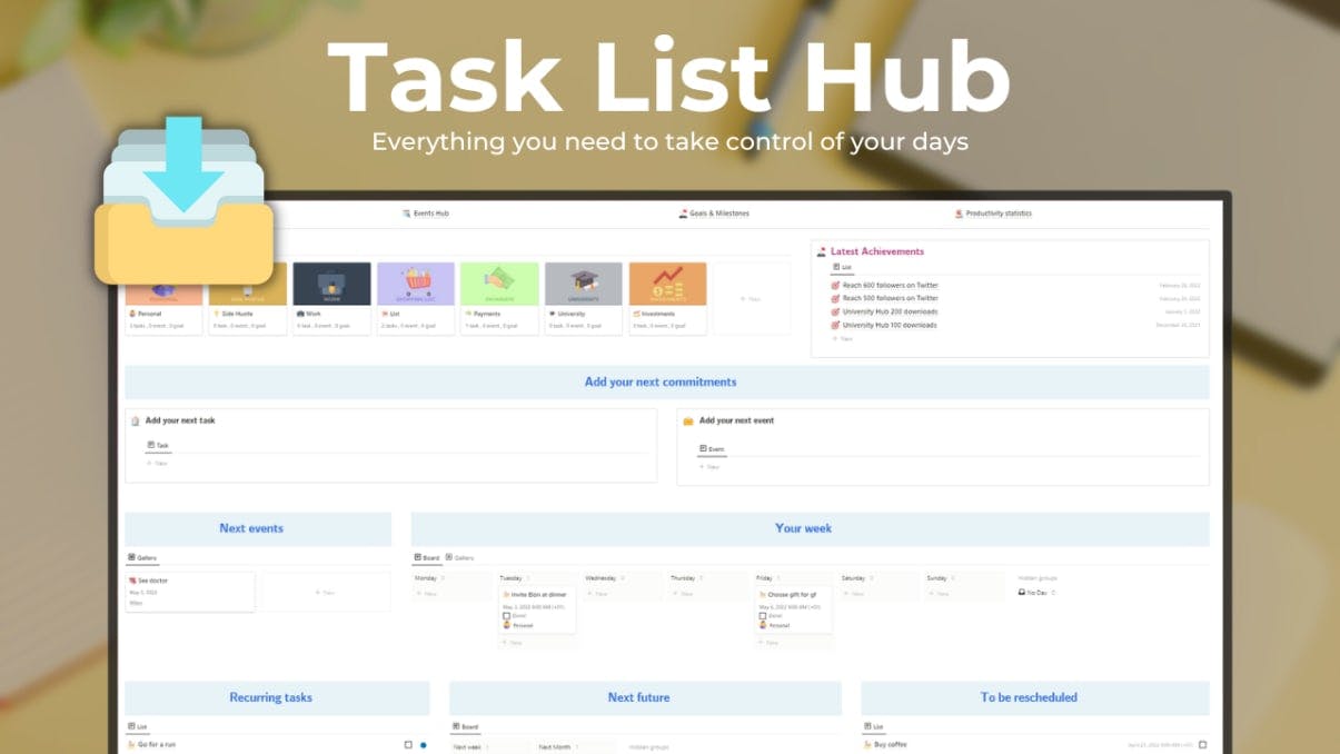 Task List Hub | Prototion | Buy Notion Template