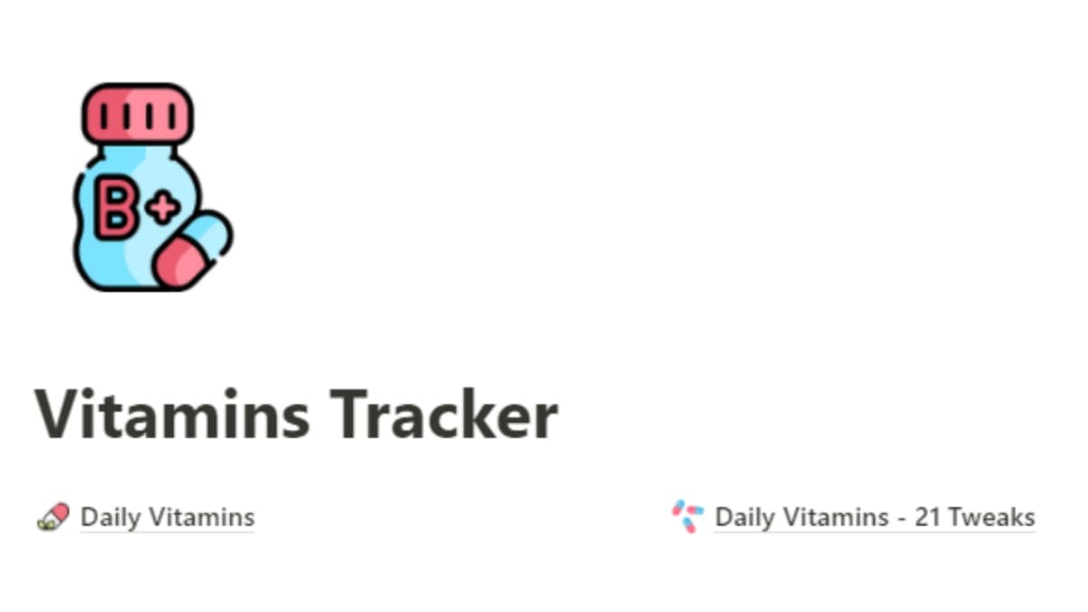 Vitamins Tracker | Prototion | Get Notion Template