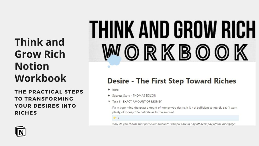 Think And Grow Rich Notion Workbook