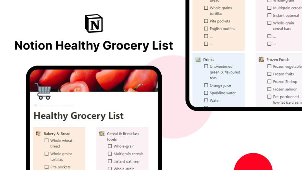 Notion Healthy Grocery List