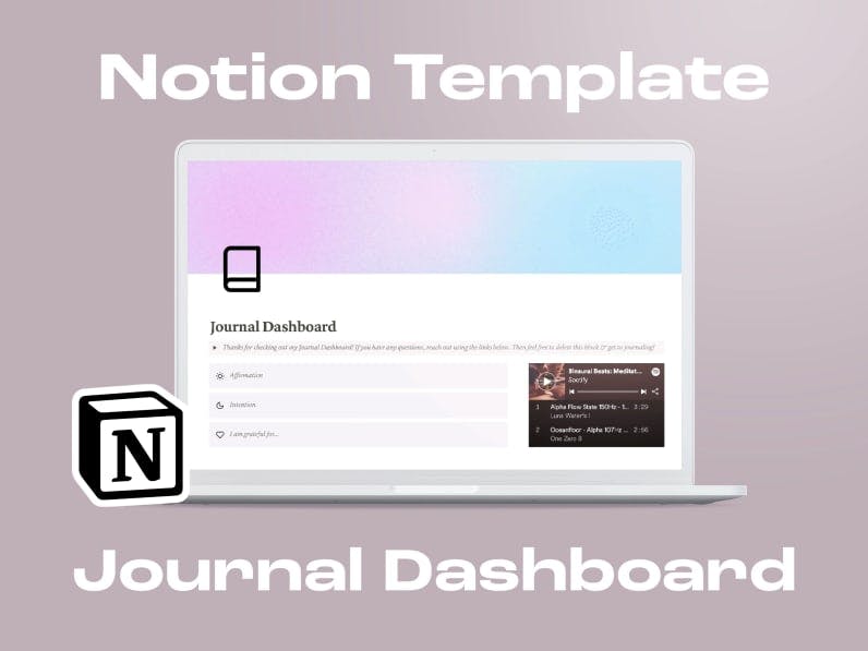 Notion Template Journal Dashboard