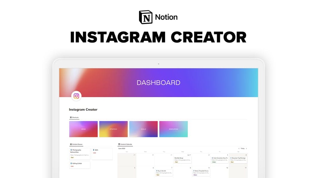 Instagram Creator | Ready-to-Use Notion Template