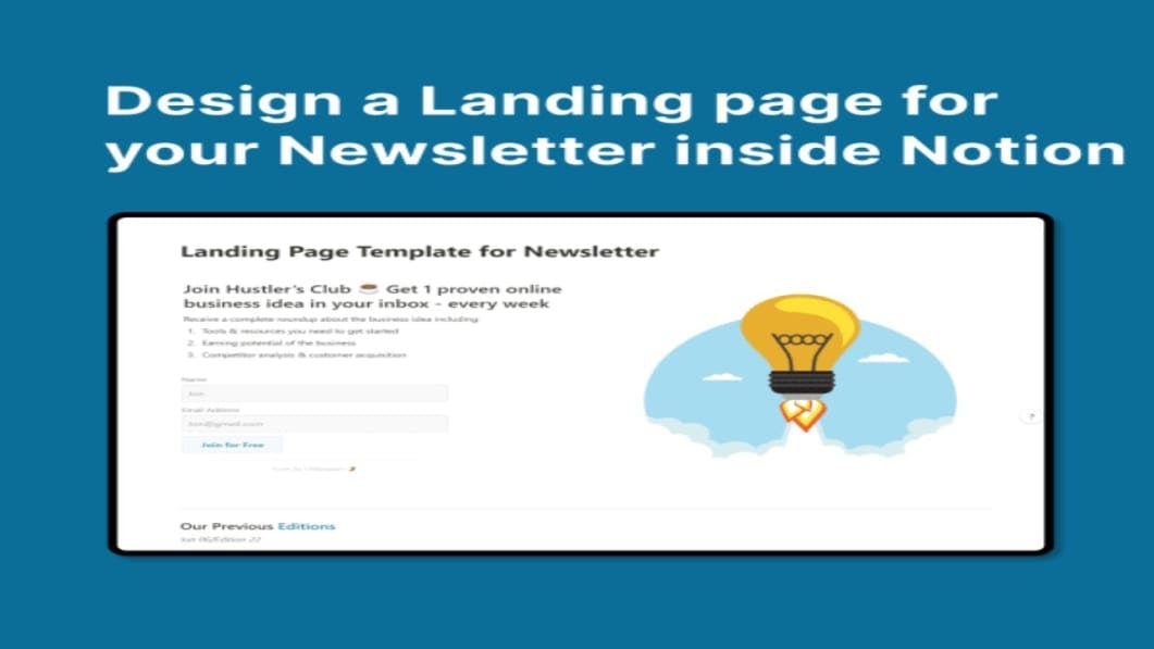 Landing Page Template for Newsletter