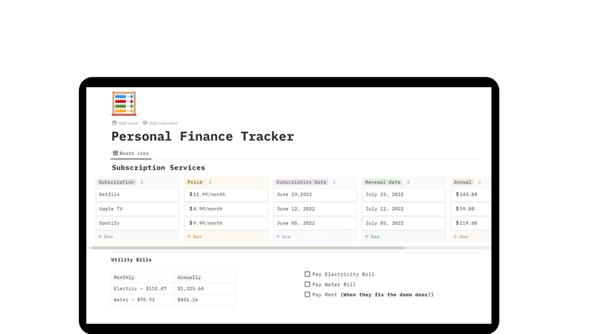 Personal Finance Tracker | Prototion | Buy Notion Template
